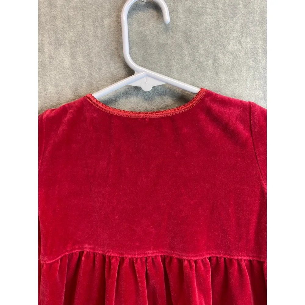 Hanna‎ Andersson Red Velvet Long Sleeve 3T Dress Size 90